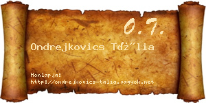 Ondrejkovics Tália névjegykártya